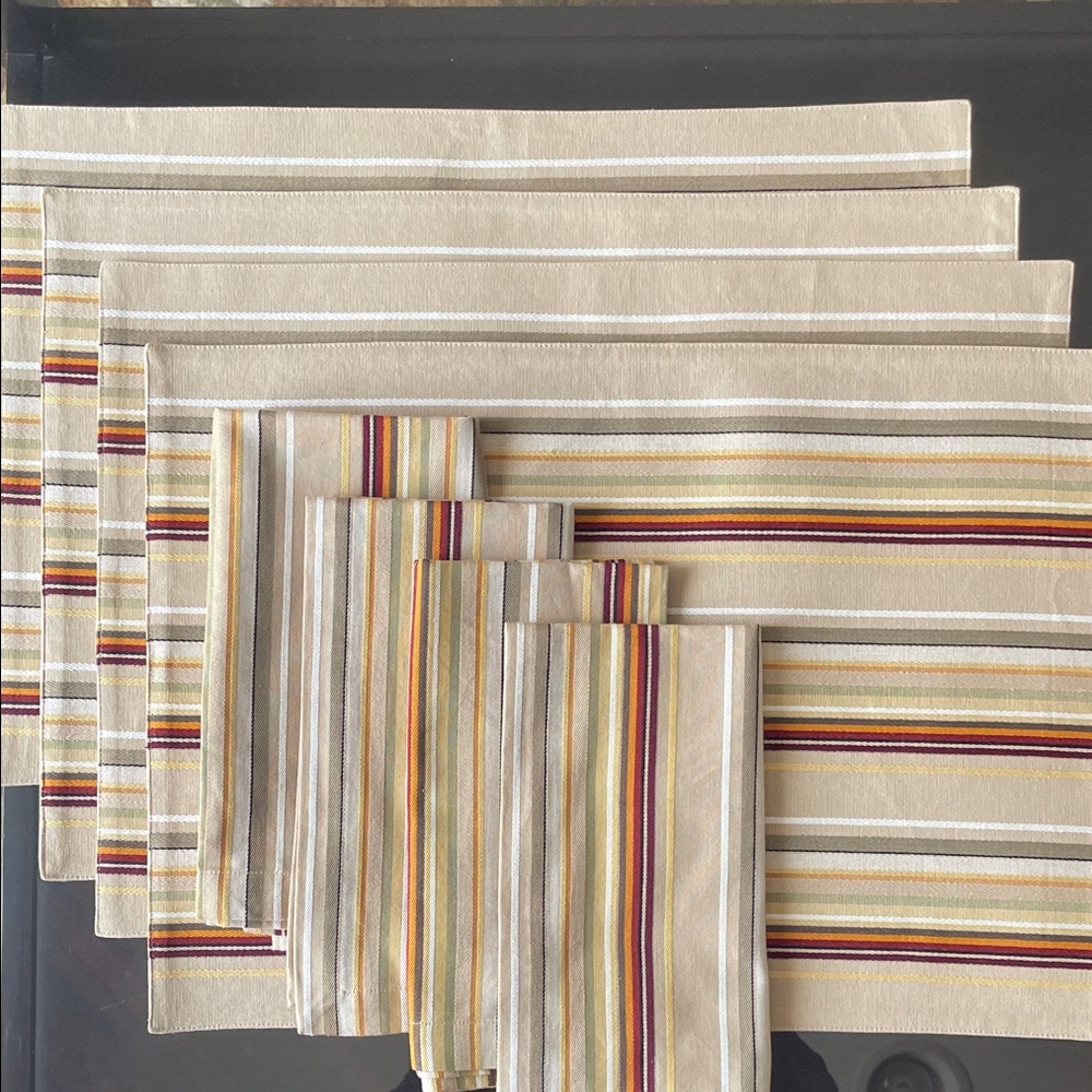 Brand New Cost Plus World Market Cotton Placemat and Napkins (set of 4)